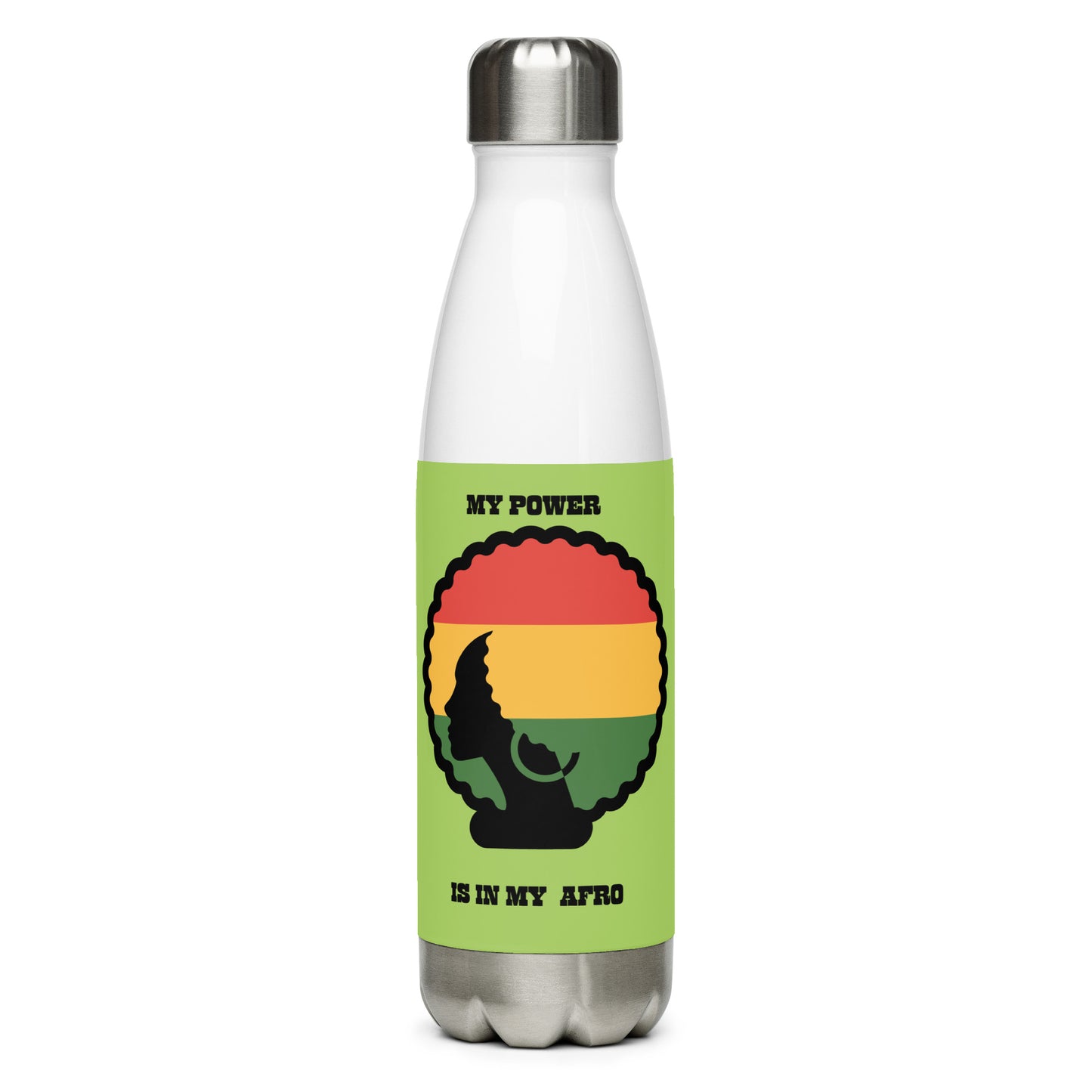 Stainless steel water bottle MY POWER IS IN MY AFRO