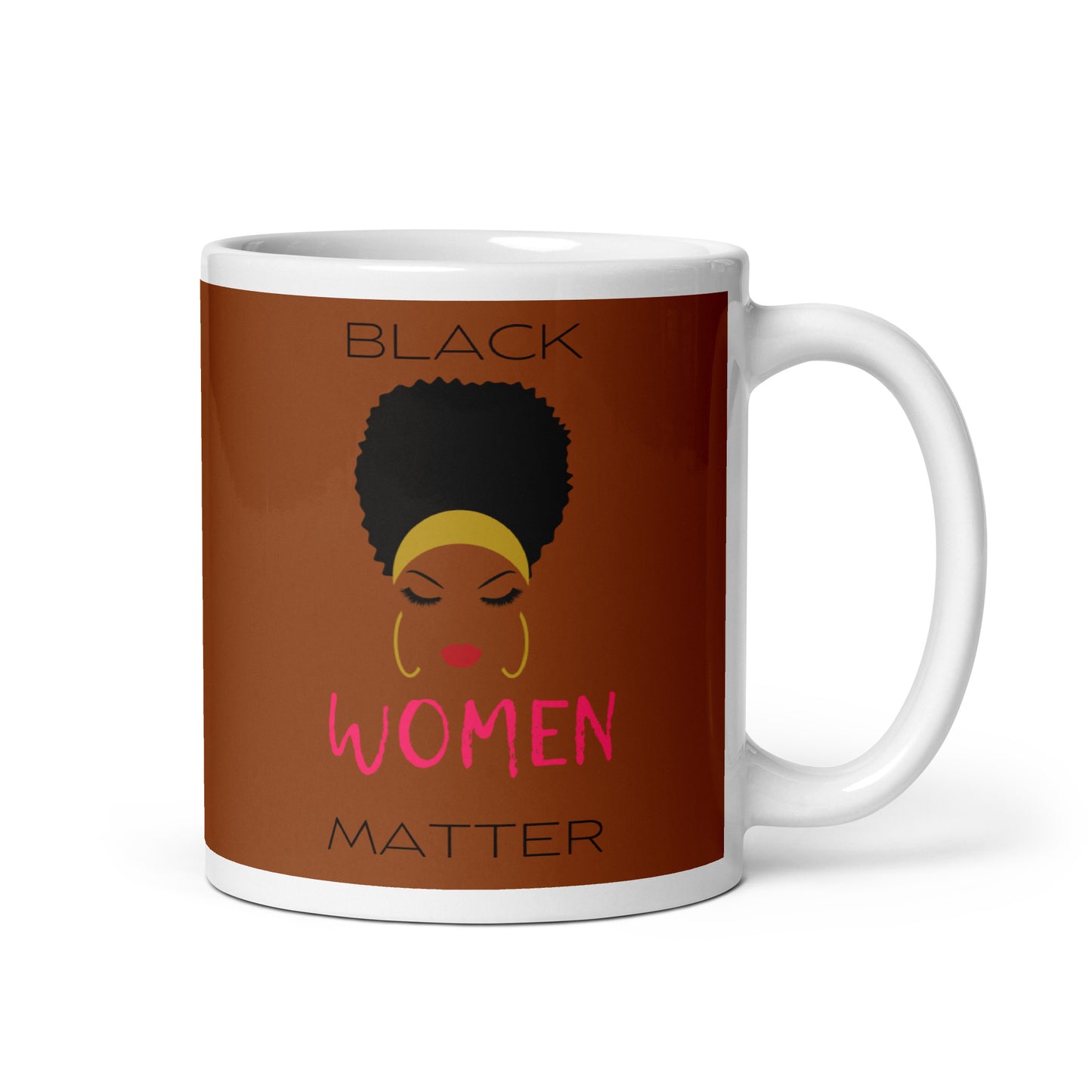 White glossy mug BLACK WOMEN MATTER